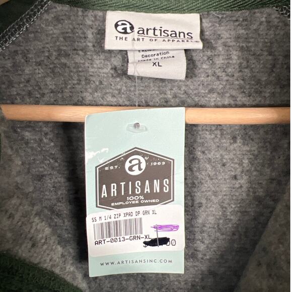 Duluth Pack Artisans NWT Quarter Zip Pullover Gray Green Sweater XL - Picture 4 of 7